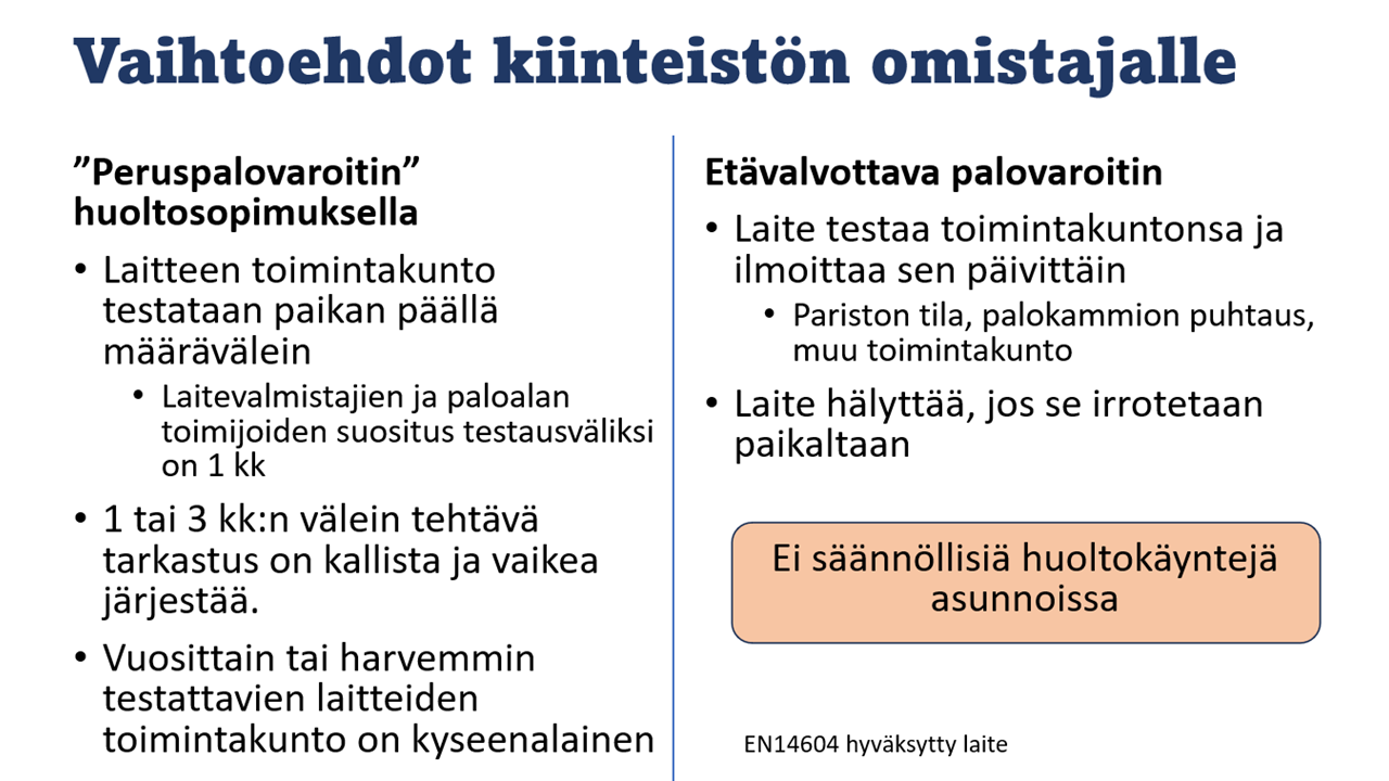 Älykkään ja perinteisen palovaroittimen erot